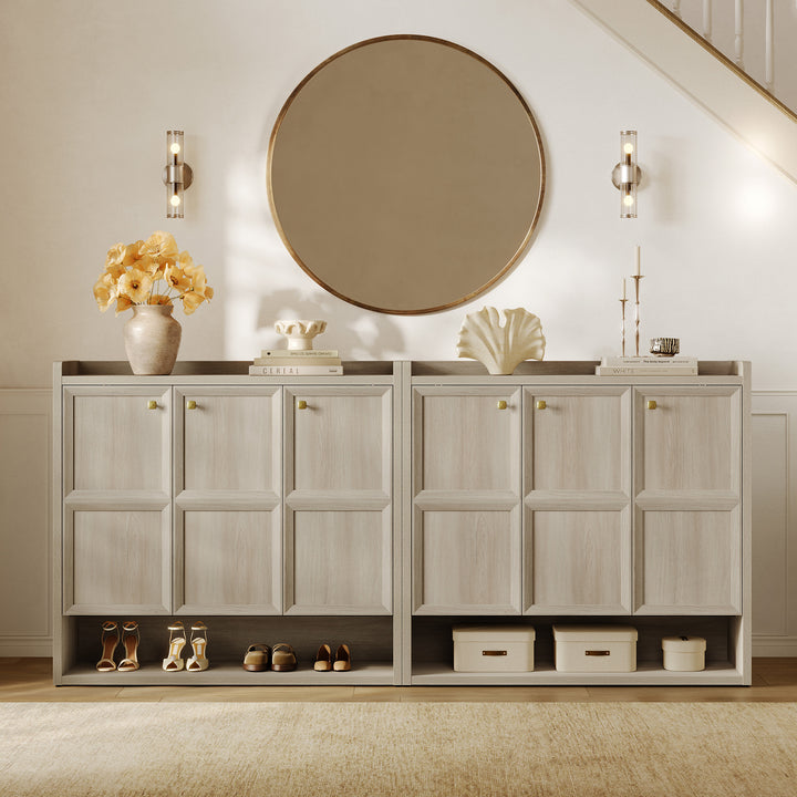 Helio 3 Doors Shoe Cabinet, Holds 26 Pairs