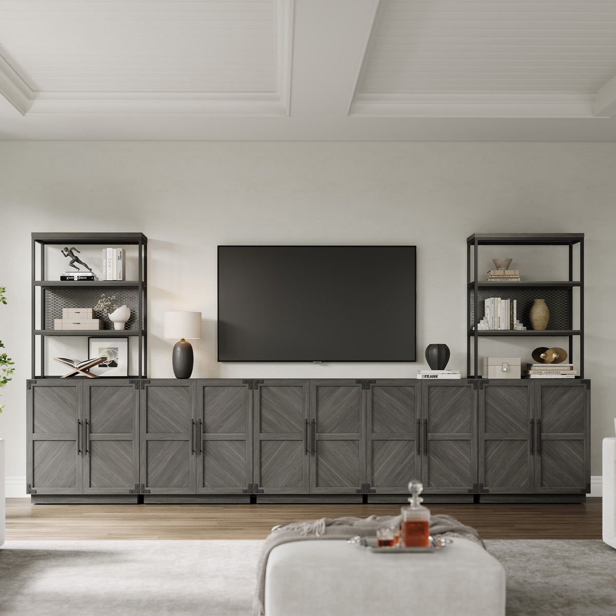 Willow Sideboard Cabinet with 2 Doors, Set of 2
