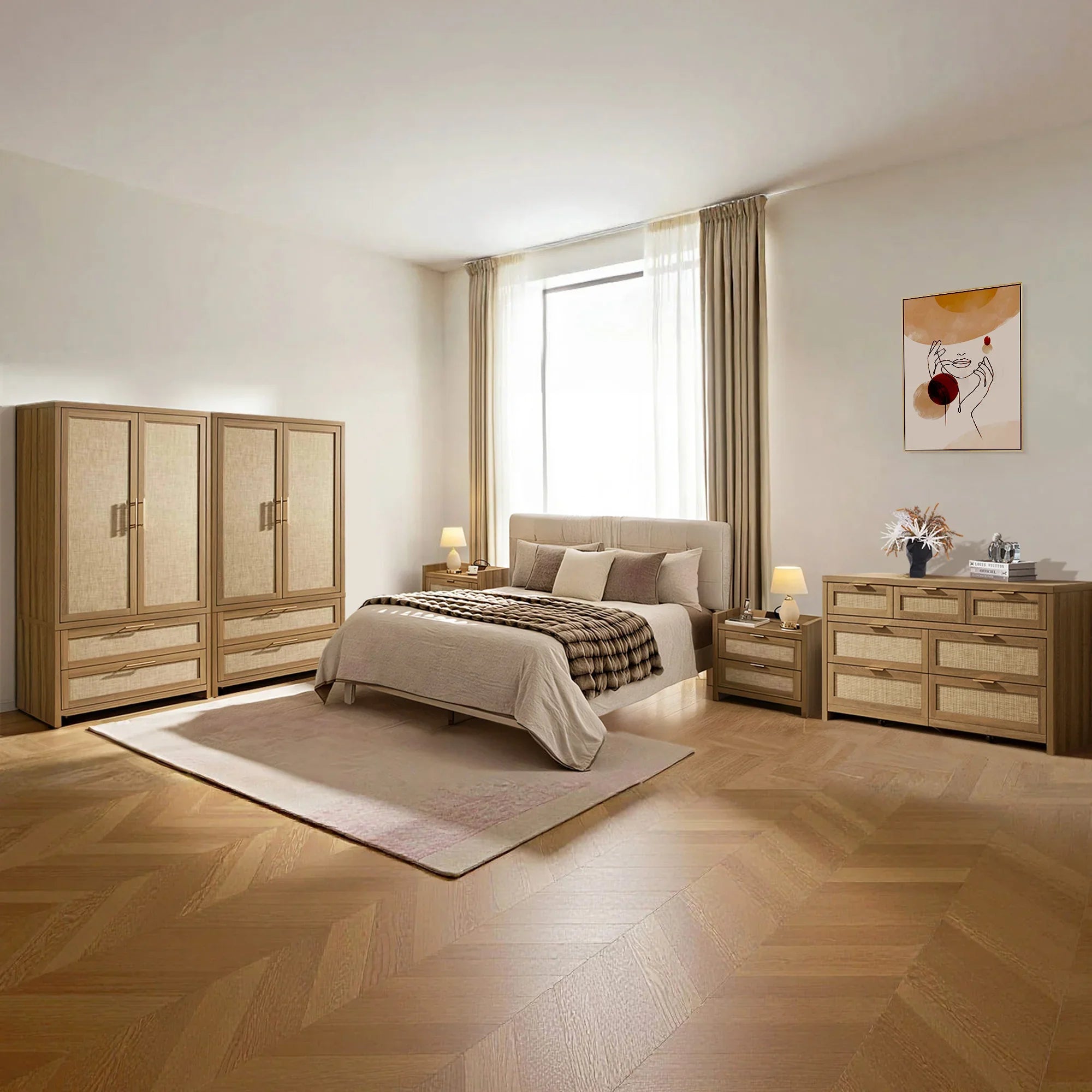 Savanna Wardrobes Closet,Dresser and Nightstand Set
