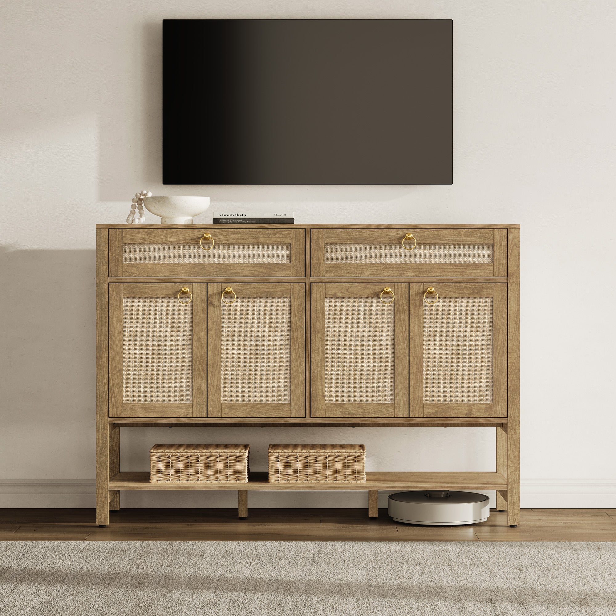 Terra Rattan Sideboard Cabinet, Modern Storage