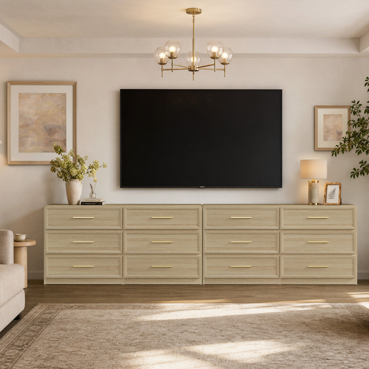 Crescent Large 6-Drawer Dresser, Set of 2