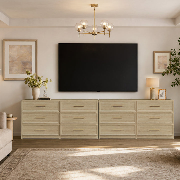 Crescent Large 6-Drawer Dresser, Set of 2