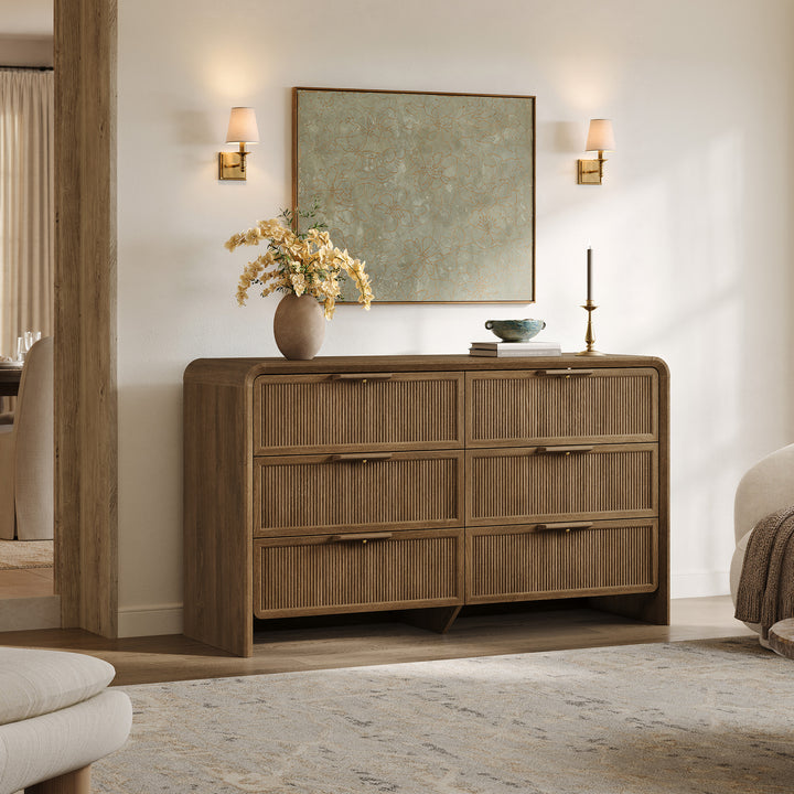Alina 55'' Wide Bedroom Dresser with 6 Drawers