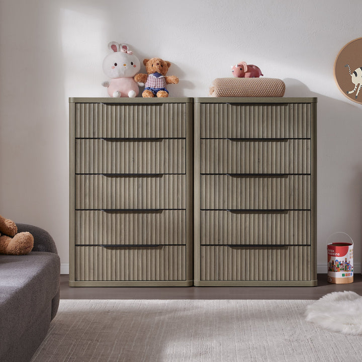 Cas Tall 5 Drawers Dresser, Set of 3