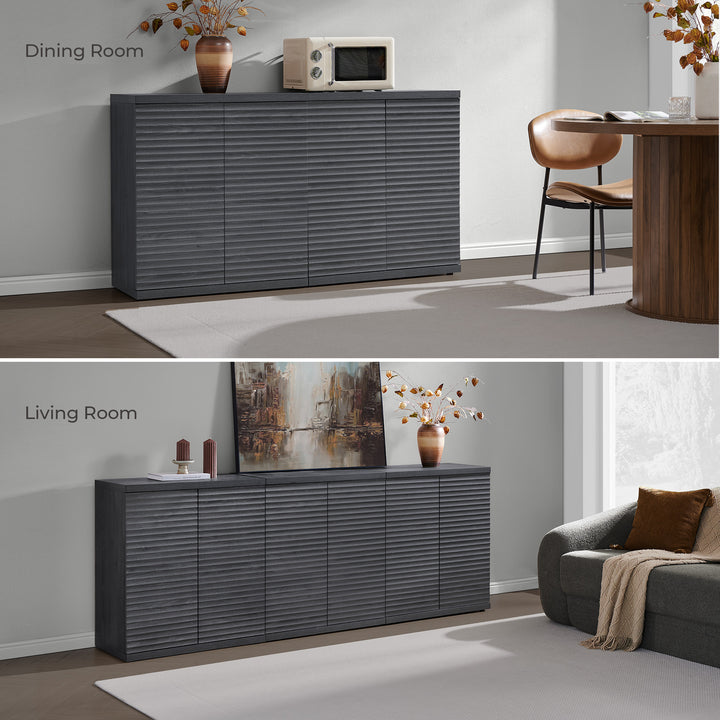 Stria Sideboard with 2 Doors for Living Room, Set of 3