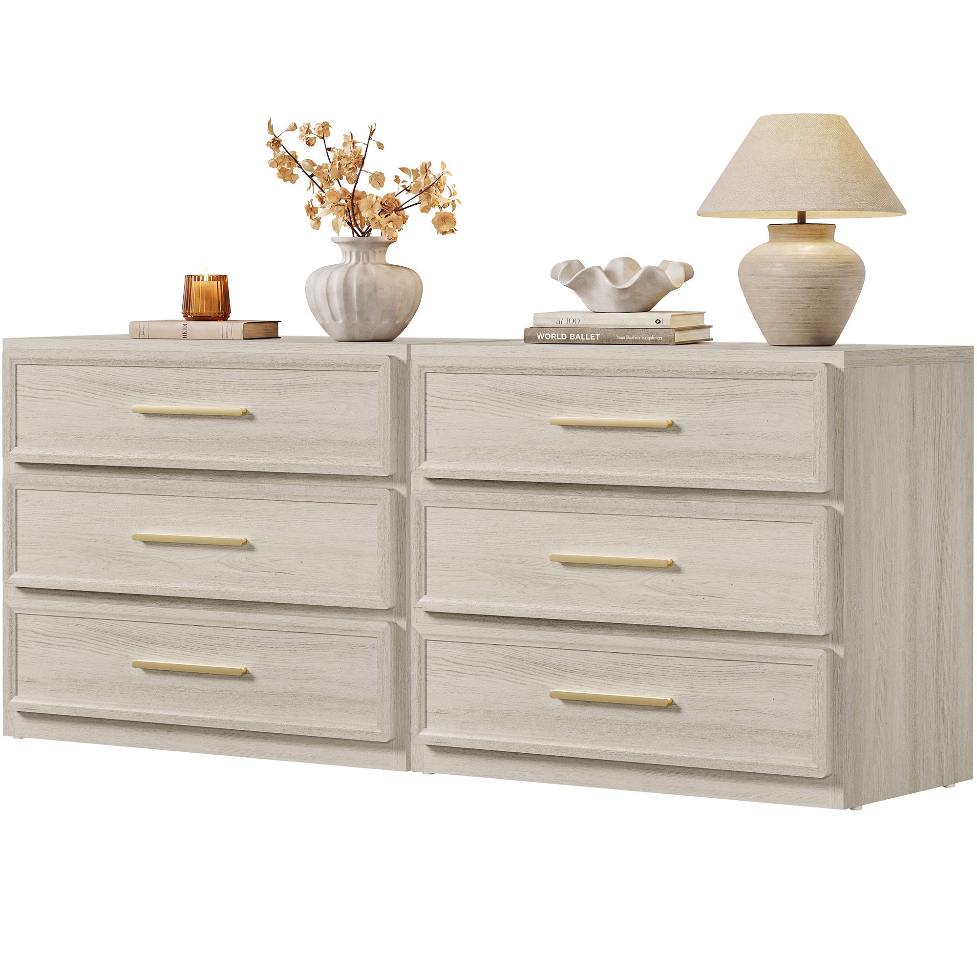 SICOTAS 31.3" W 3-Drawer Nightstand Set of 2 with Oversized Large Storage-WM