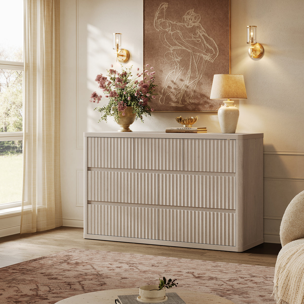 Cas 7 Drawers Dresser, 53.5Inch Wide