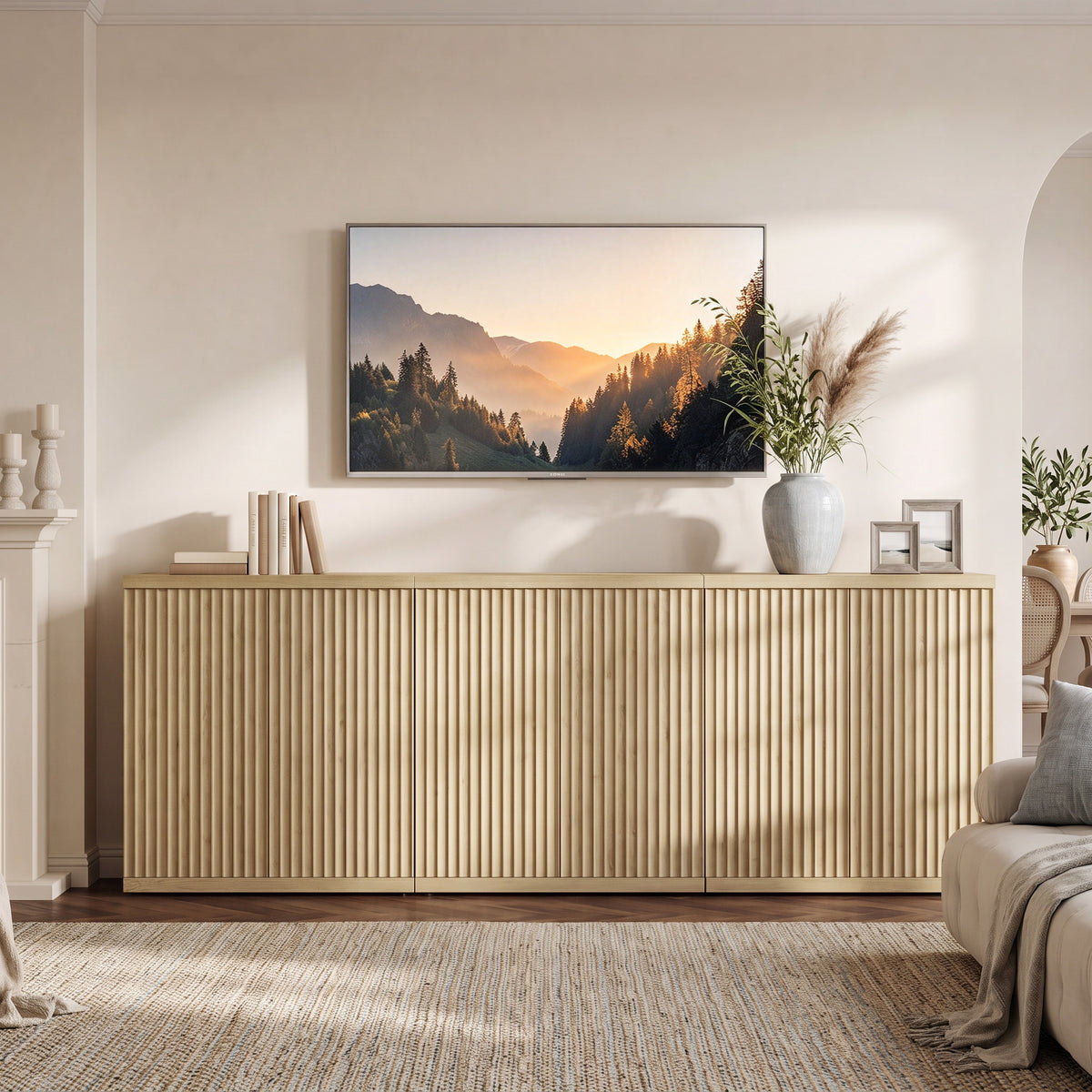Stria Media Console with Storage for 55Inch TV, Set of 2