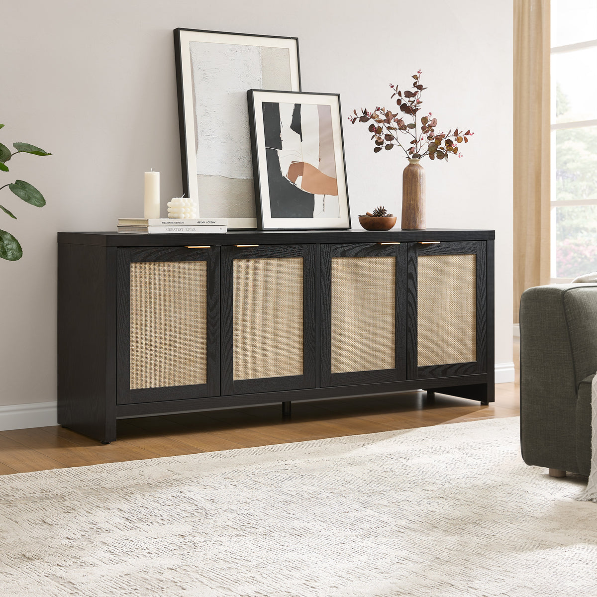 Savanna TV Storage Cabinet with 4 Doors, up to 65Inch
