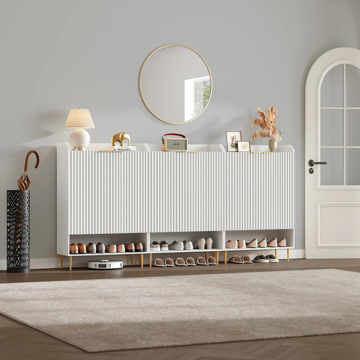 Opus White Shoe Cabinet, Set of 3