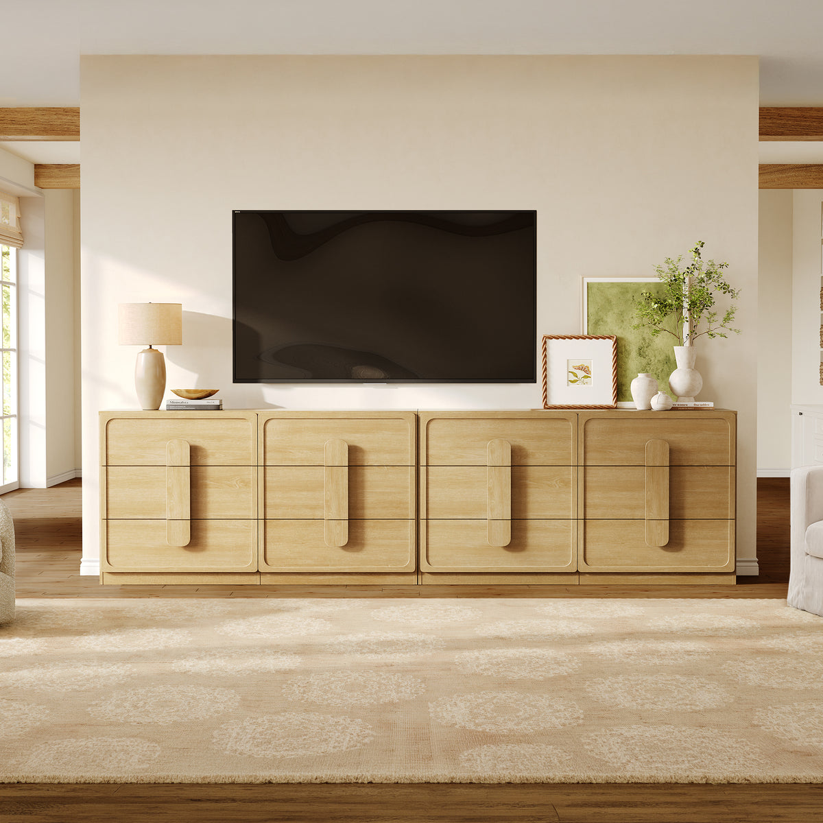 Arcus 6 Drawers Dresser with Arched Handles