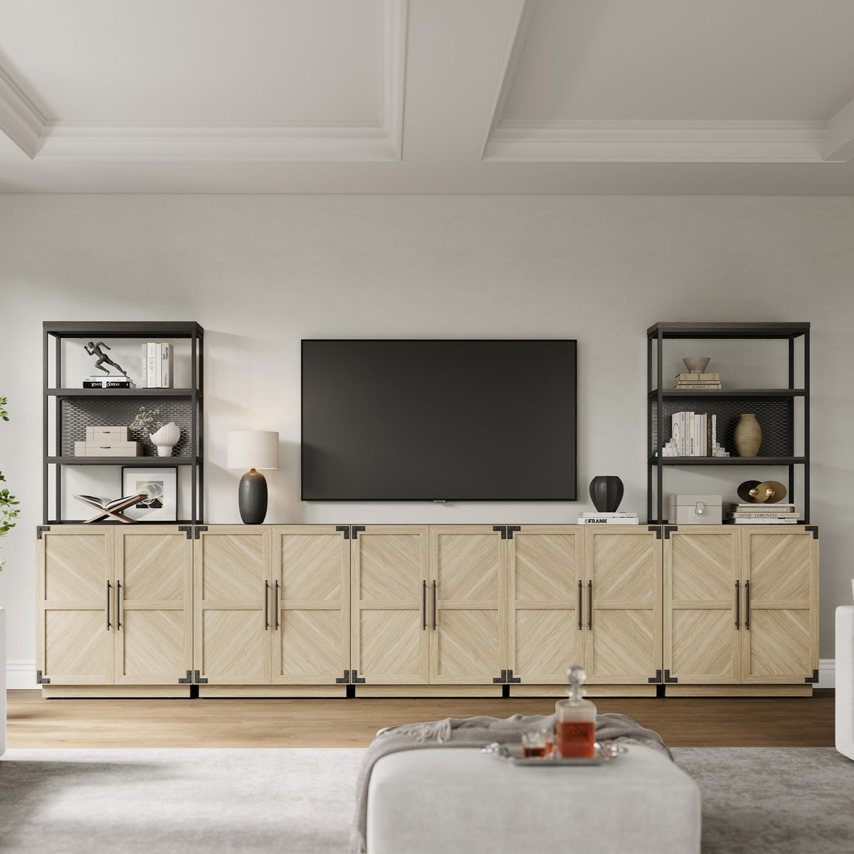 Willow Sideboard Cabinet with 2 Doors, Set of 2
