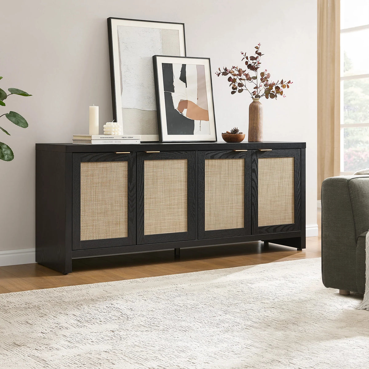 Savanna TV Storage Cabinet with 4 Doors, up to 65''