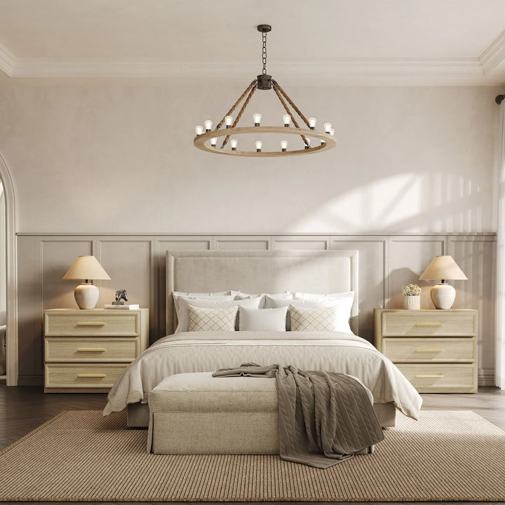 Crescent Nightstand with 3 Drawers