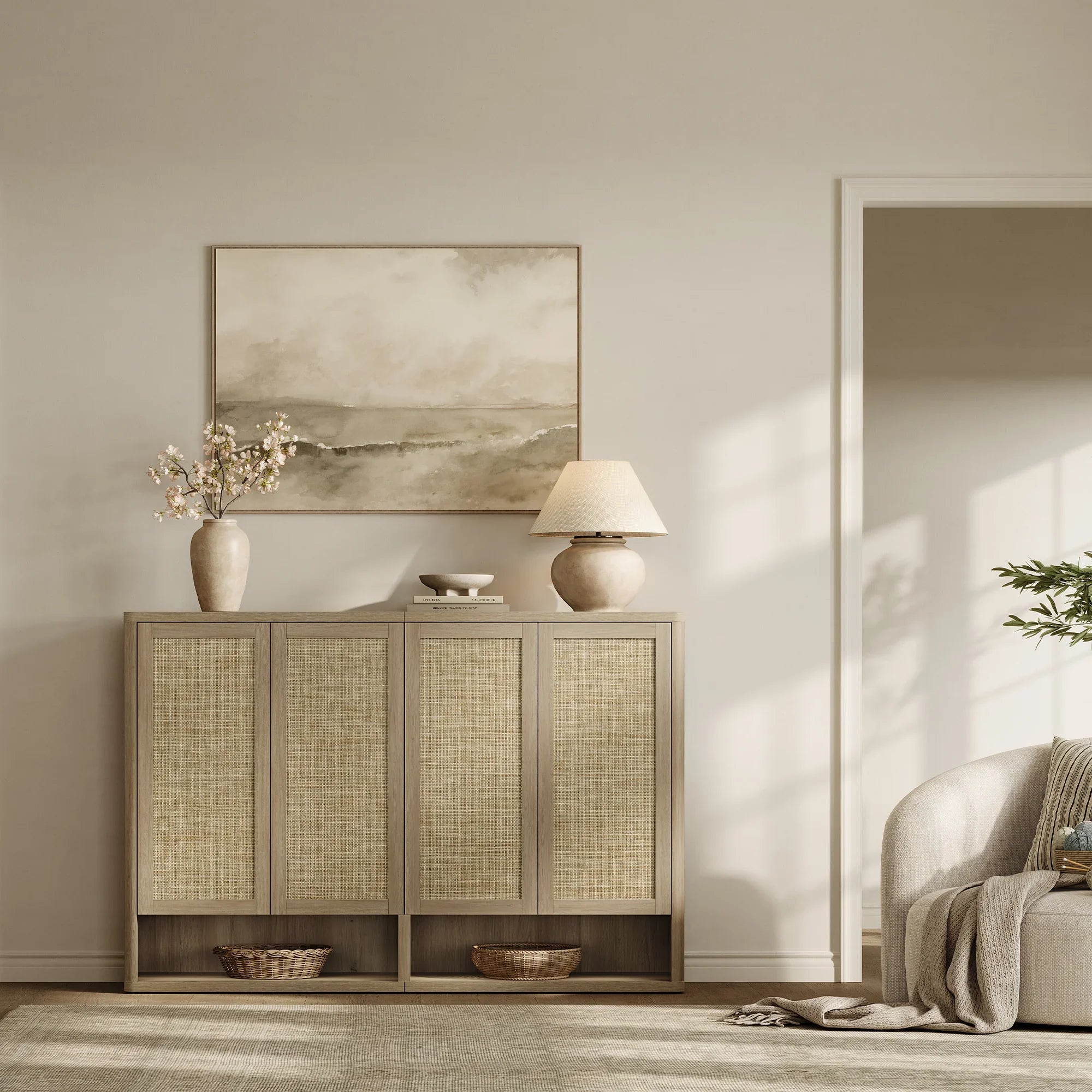 Zura Shoe Cabinet with 4 Doors