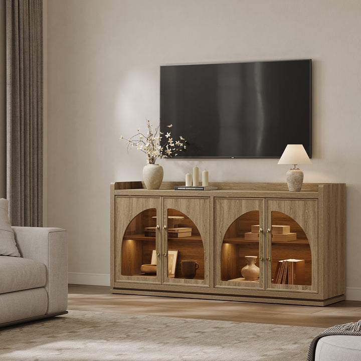 Helio Sideboard with Glass Doors and Light