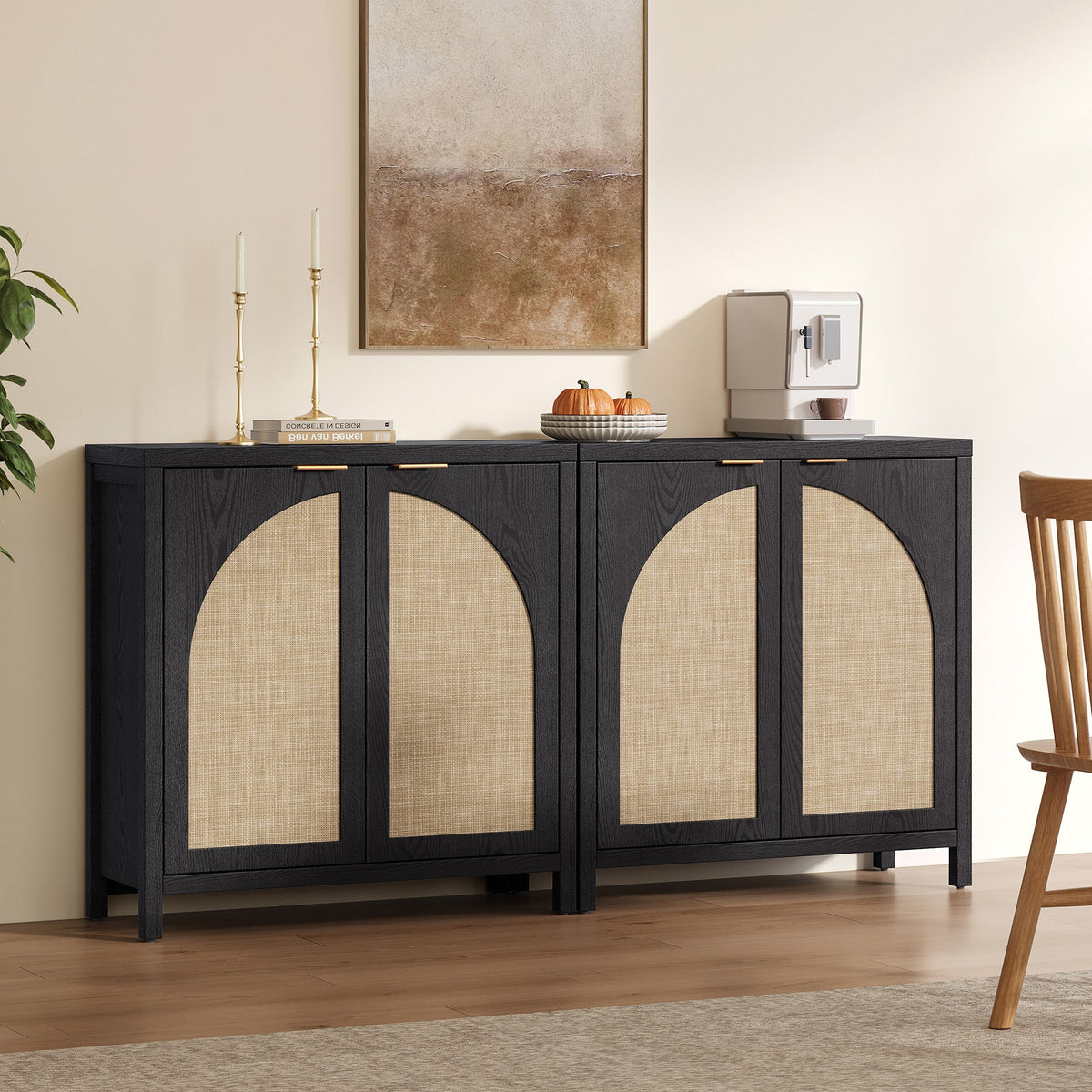Savanna Cabinet with Arched Doors - 1 Piece - Black Oak