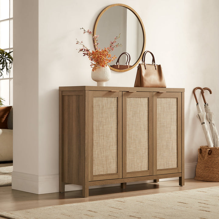 Savanna Rattan Sideboard with 3 Doors, Set of 2