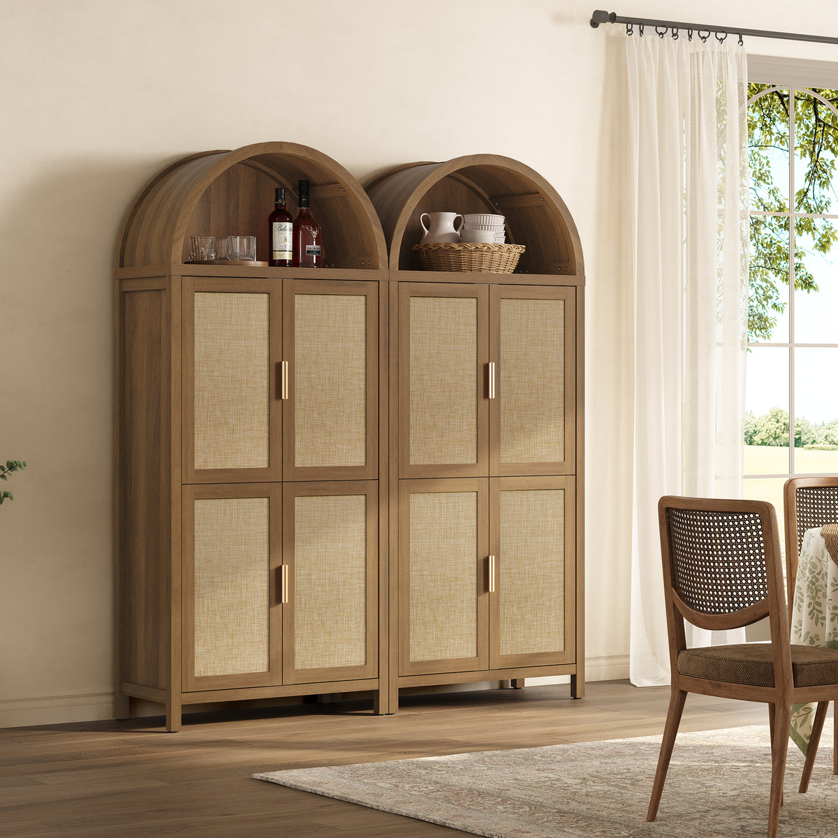 Savanna 72.8Inch-Tall Pantry Cabinet, Arched Design