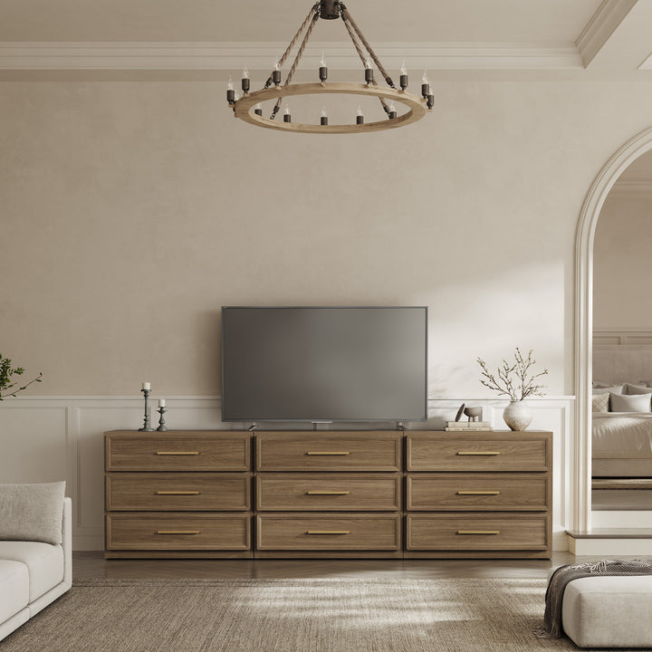 Crescent Modular Dresser with 9 Drawers, Walnut