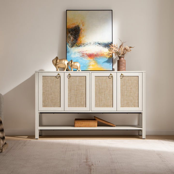 Terra 4 Doors Sideboard and 3 Drawers Nightstands Set for Living Room