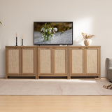 Savanna TV Console with Doors - 3 Pieces - Reclaimed Caramel Oak