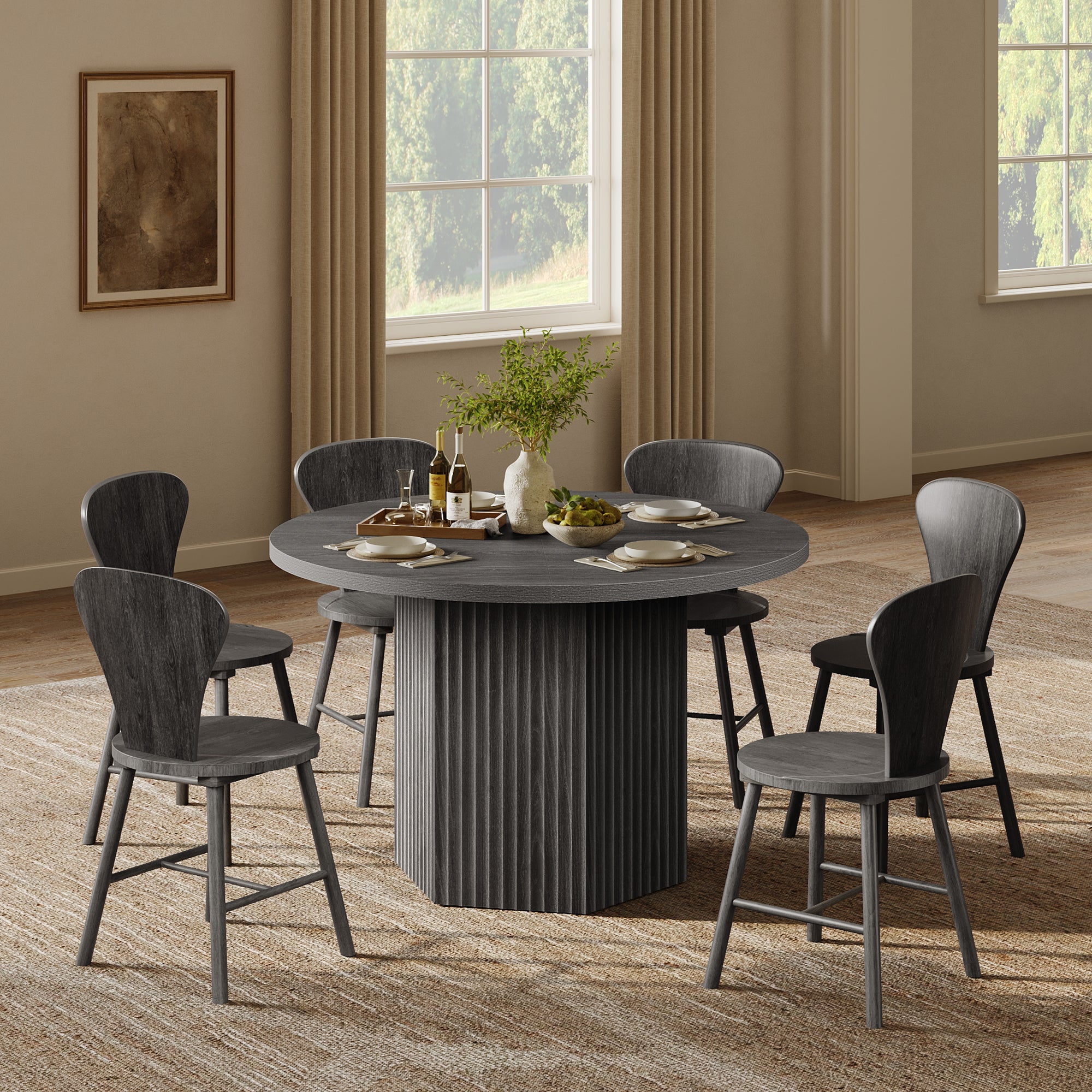 Cas Round Dining Table for 6