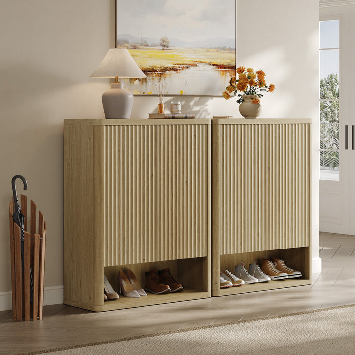 Cas Shoe Cabinet with 2 Doors, Entryway Storage, Set of 2