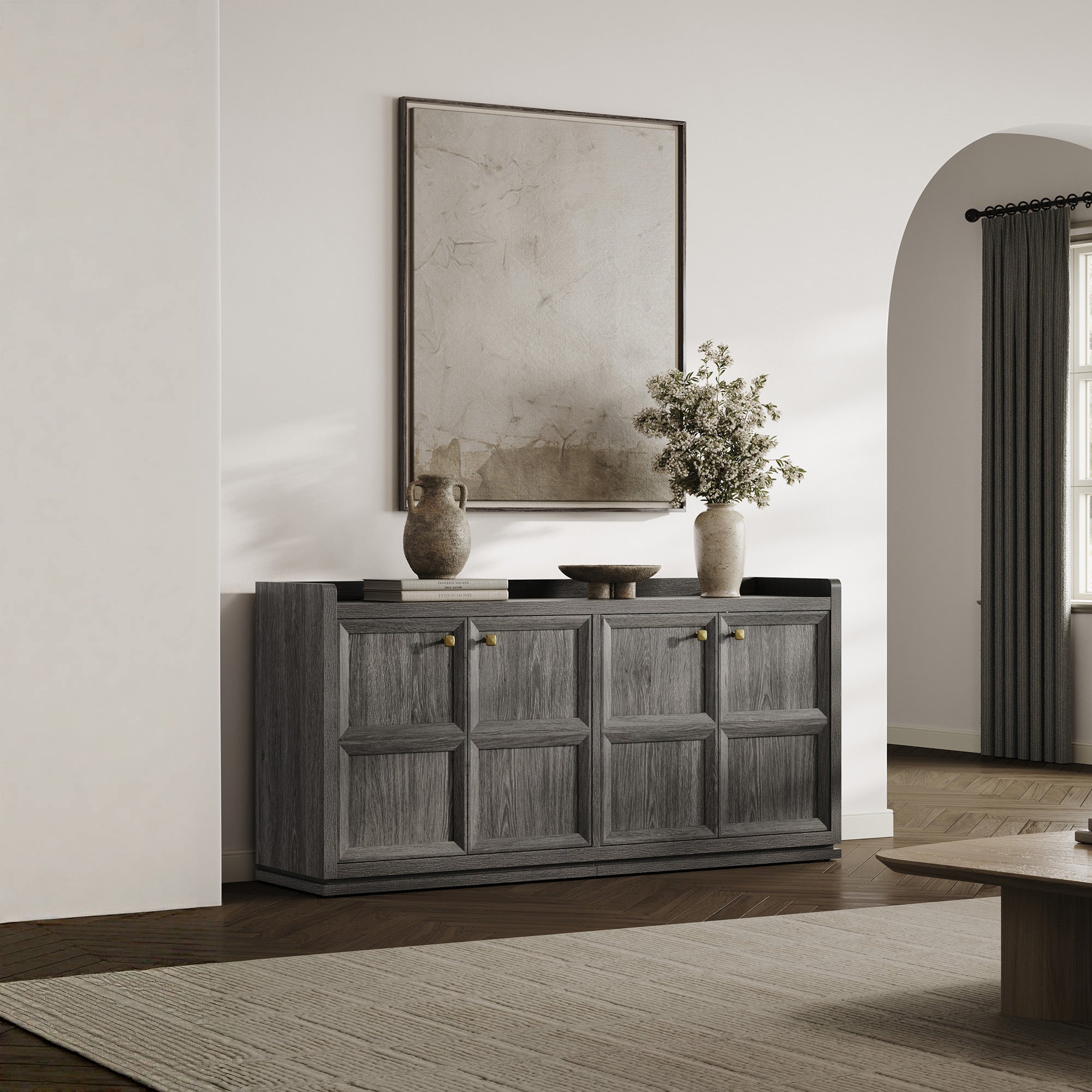 Helio Black Sideboard with 4 Doors