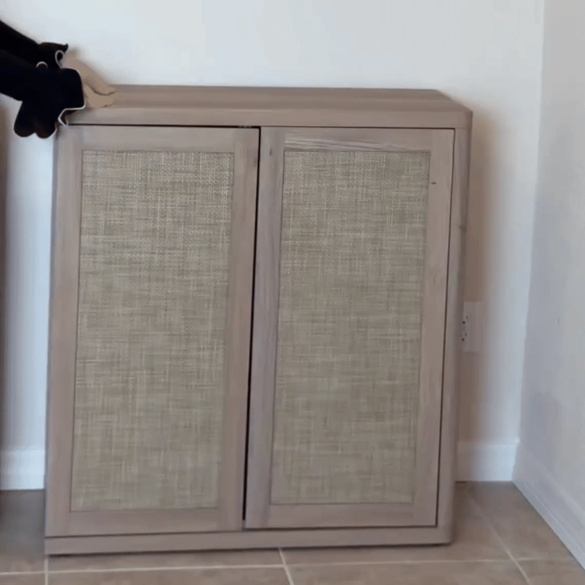 Zura Modular Rattan Shoe Cabinet, 50 Pairs