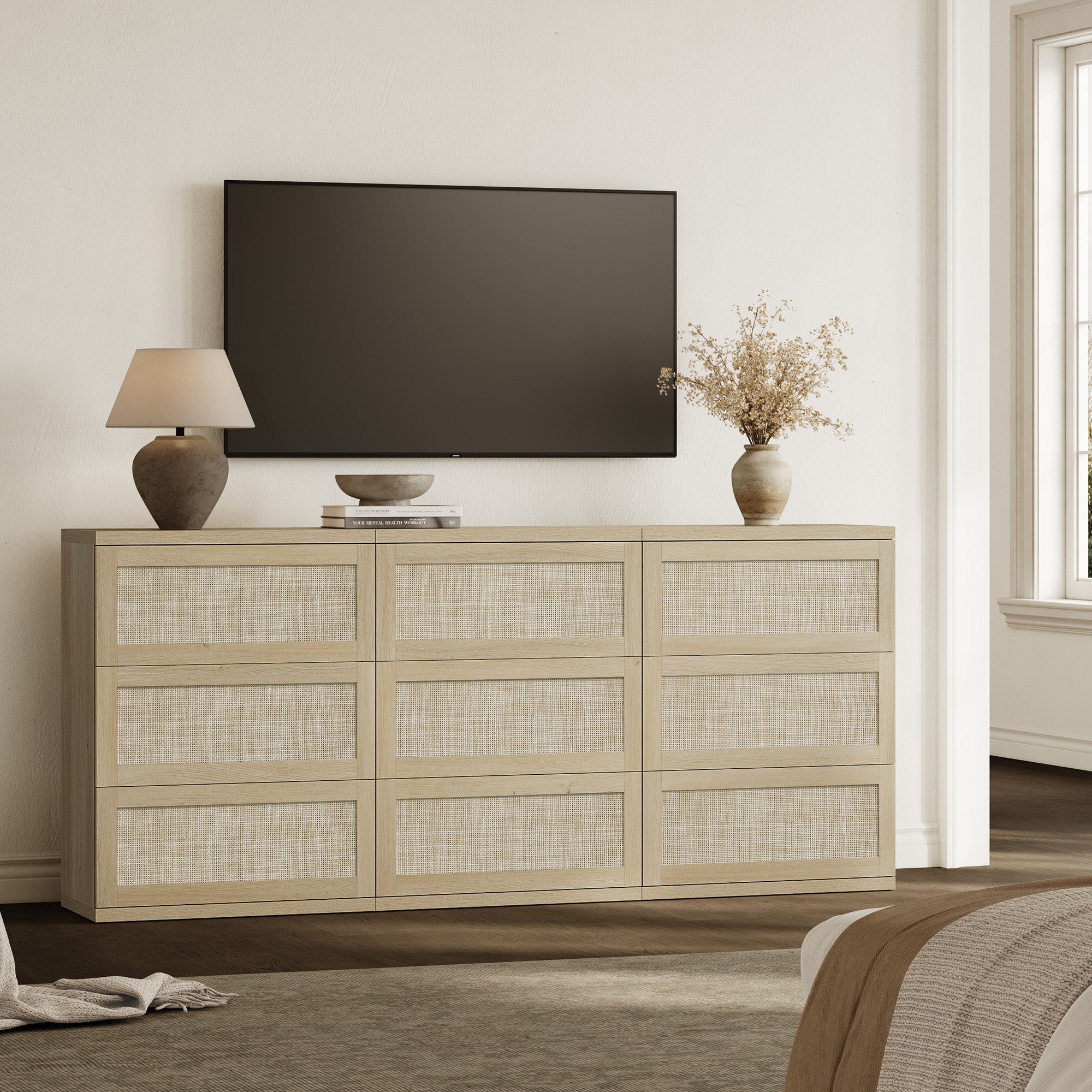 Zura Rattan Sectional Dresser, Large Size Option