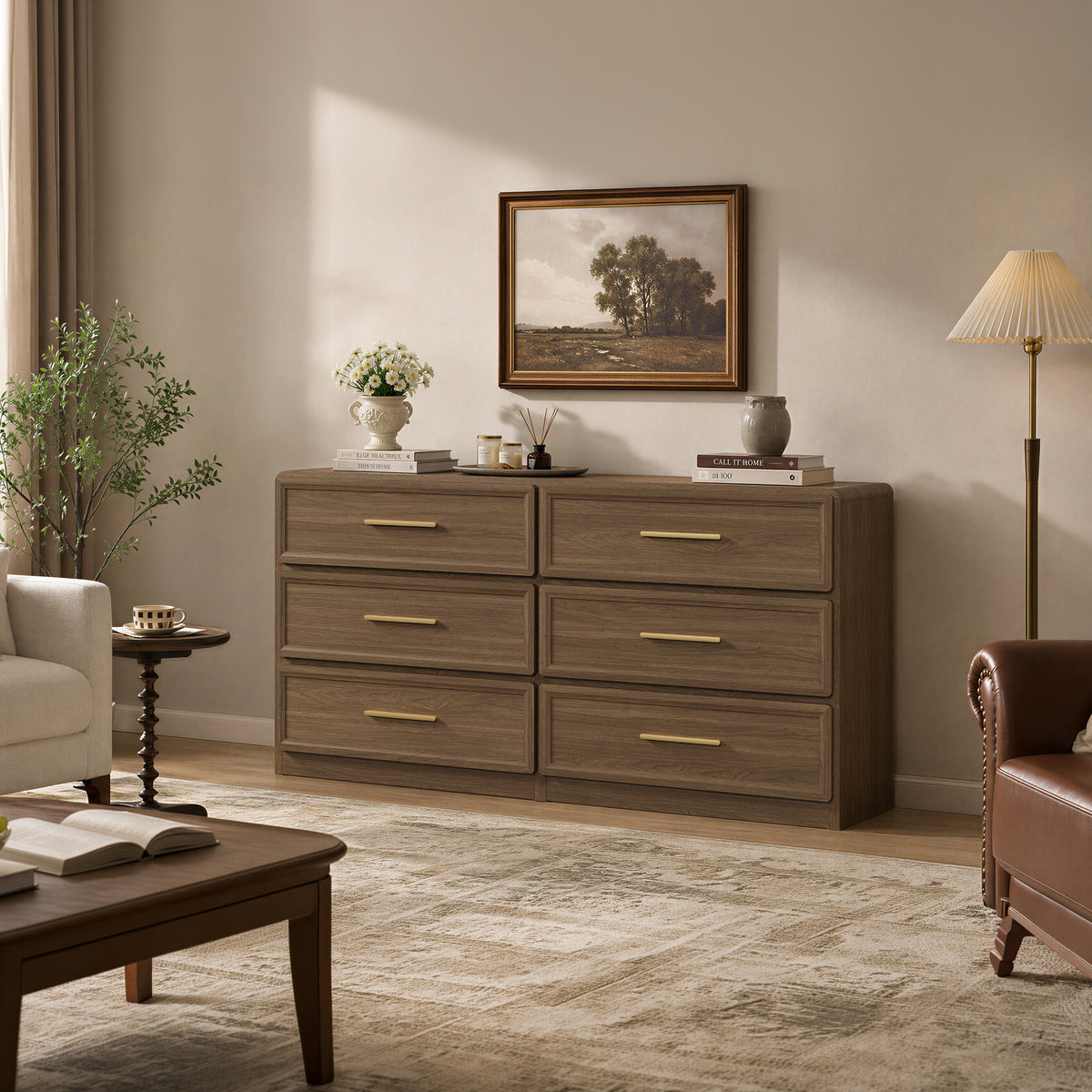 Crescent 64'' Wide 6-Drawer Dresser, Large Storage