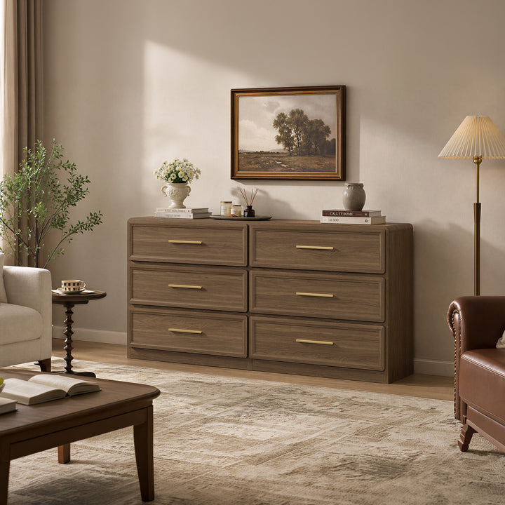 Crescent 64'' Wide 6-Drawer Dresser, Large Storage