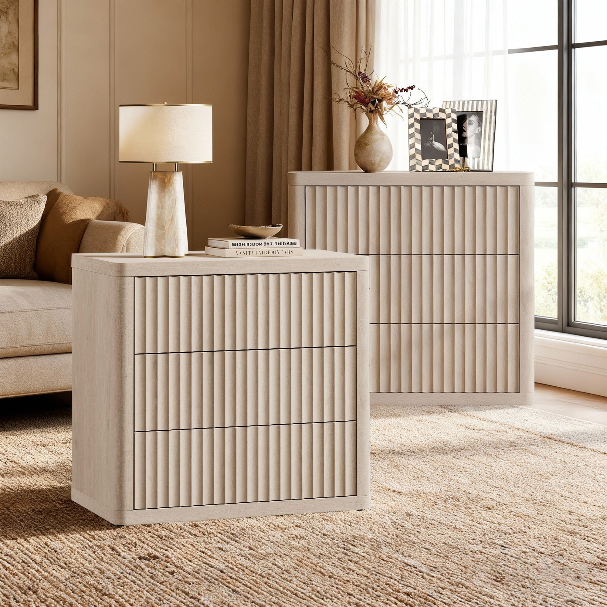 Cas 3-Drawer Nightstand, 27 Inches Wide