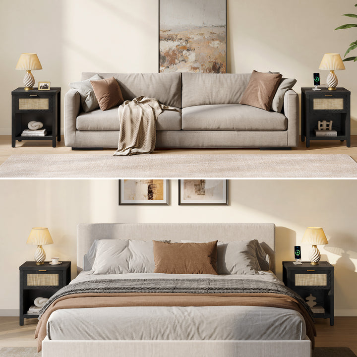 Savanna Nightstand with Charger