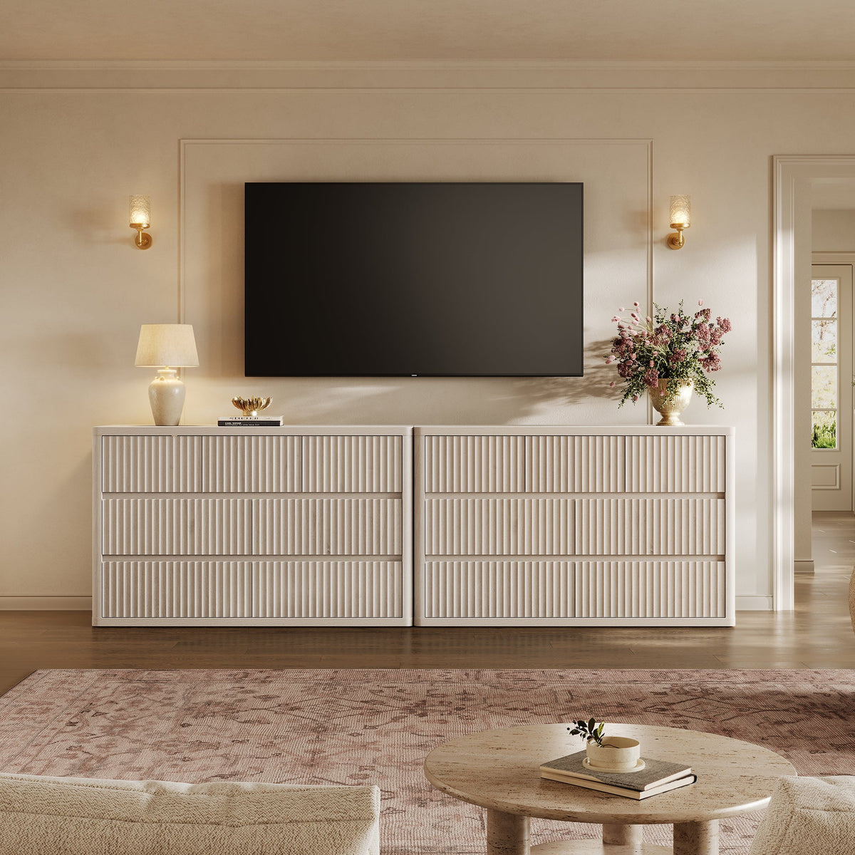 Cas 7 Drawers Dresser, 53.5Inch Wide, Set of 2