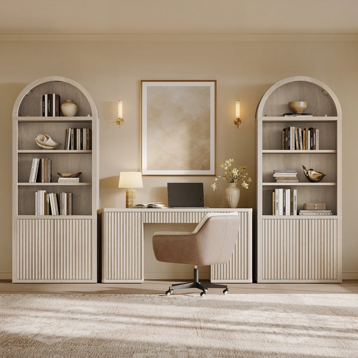 Cas Modern Arched Bookcase, Large Storage