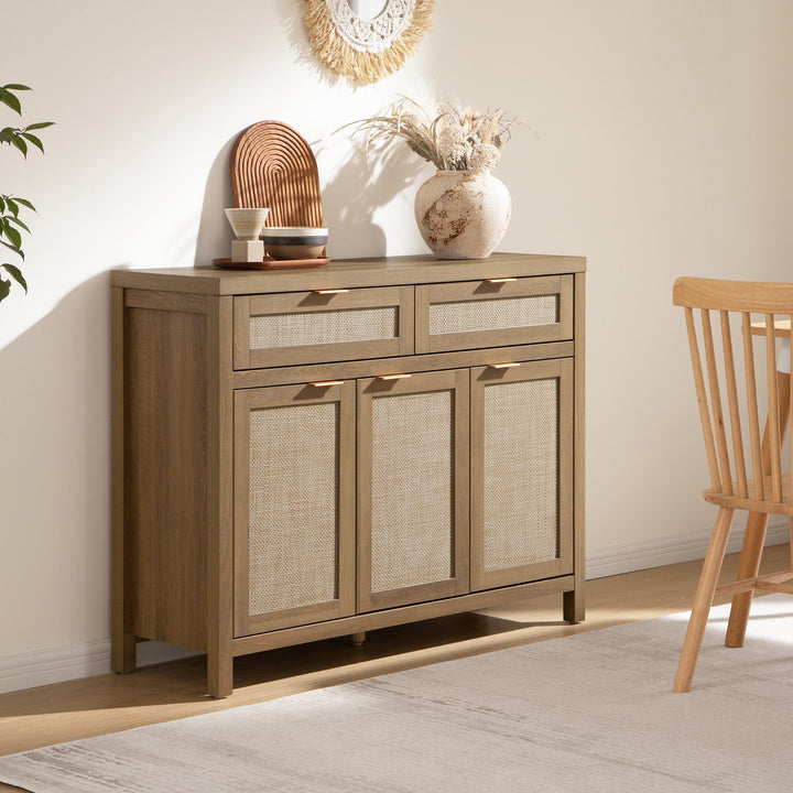 Savanna Sideboard with Drawers - 1 Piece - Black Oak