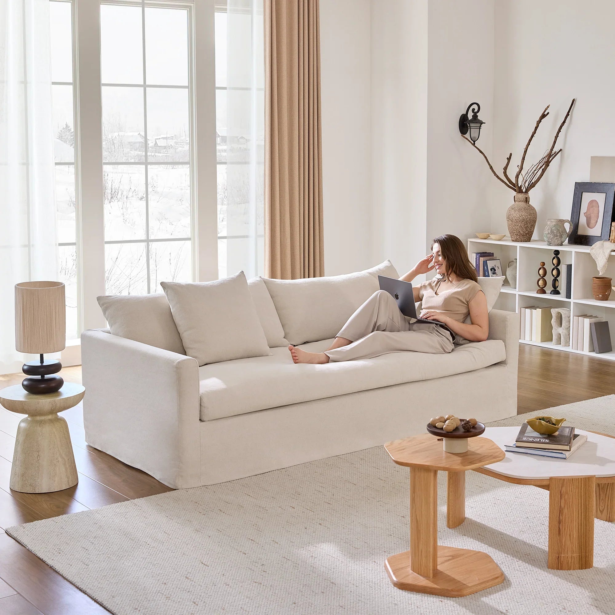 Eira Down Cushion Sofa, Deep Seat