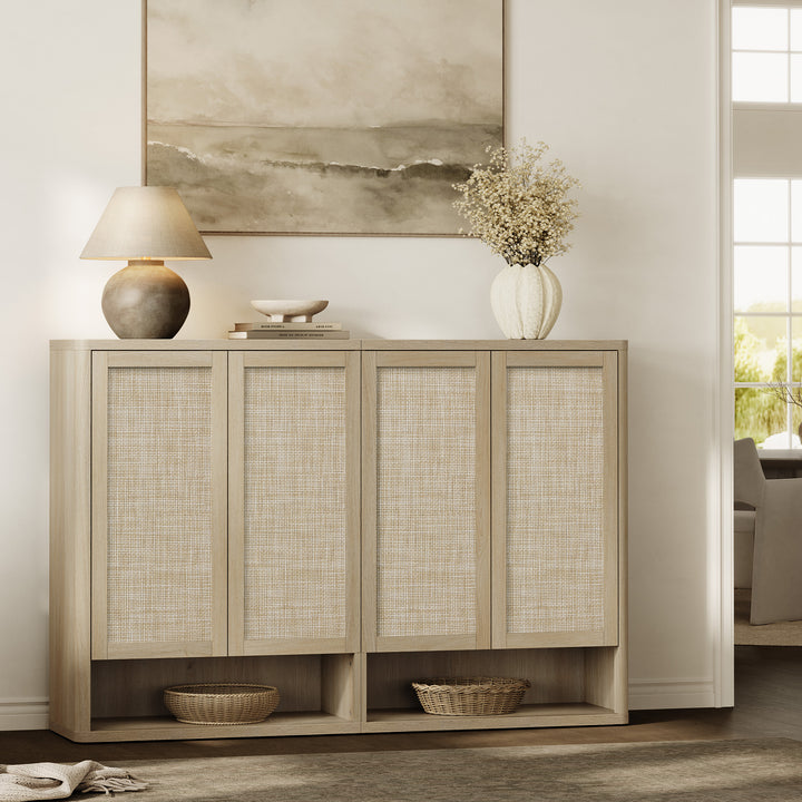 Zura Modular Rattan Shoe Cabinet, 50 Pairs