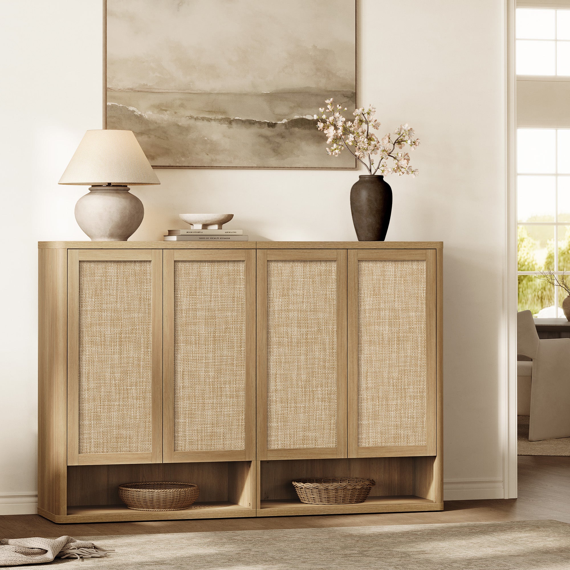 Zura 50-Pair Shoe Cabinet with 4 Doors