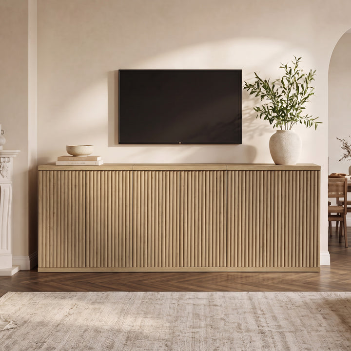 Stria Sideboard with 2 Doors, Fluted Style
