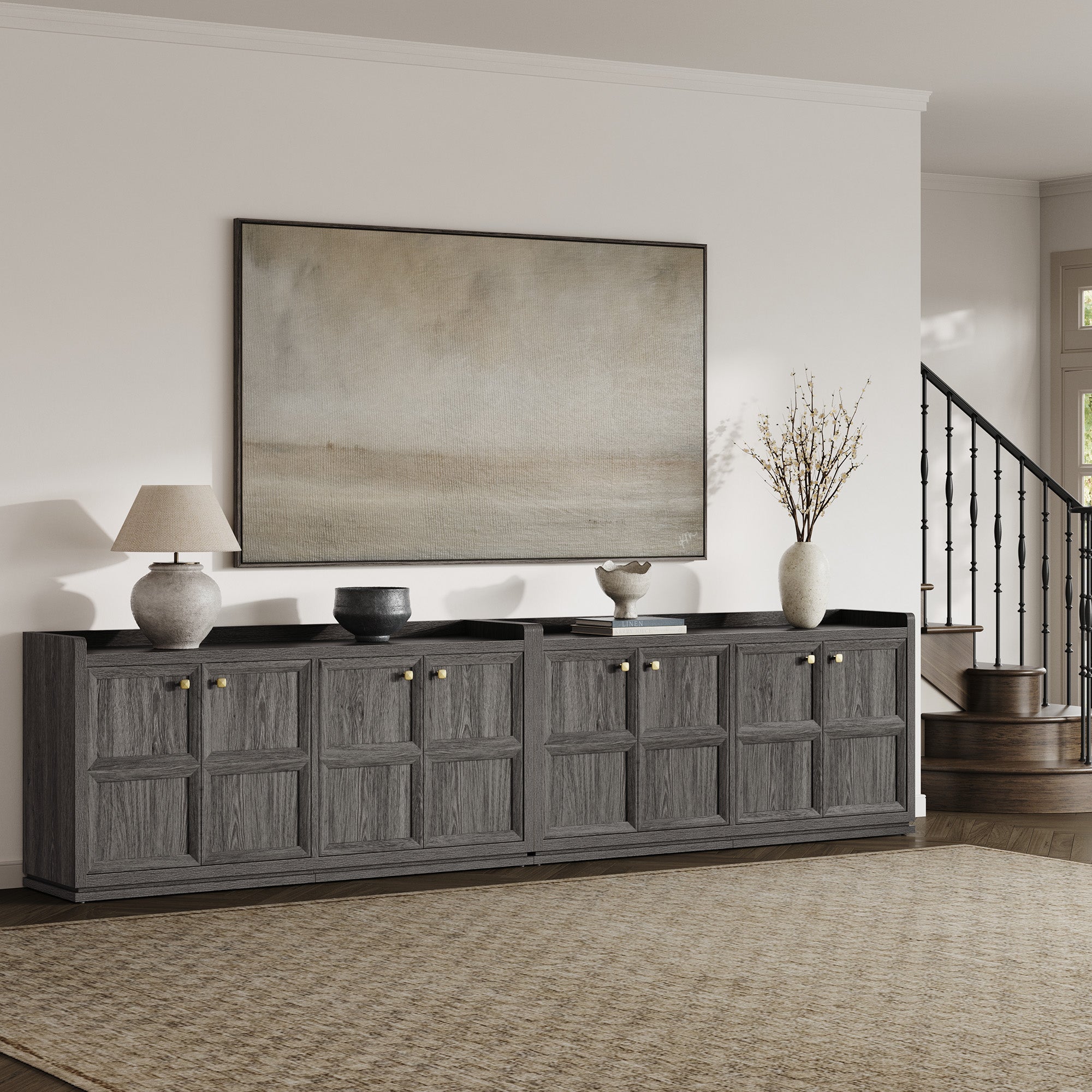 Helio Black Sideboard with 4 Doors