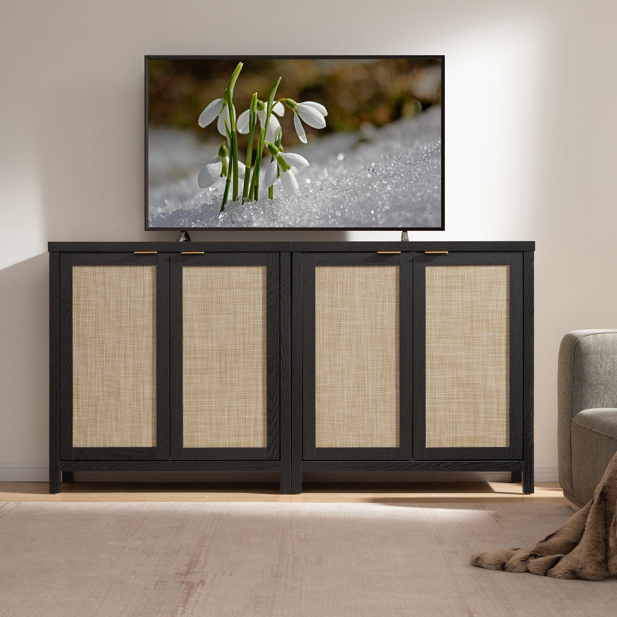 Savanna Black Console Table - 2 Pieces - Reclaimed Light Oak