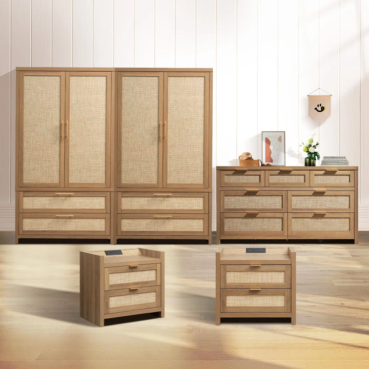 Savanna Wardrobes Closet,Dresser and Nightstand Set