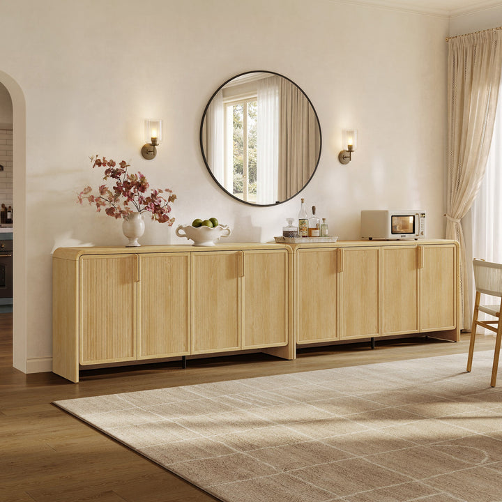 Alina Sideboard with 4 Doors, Living Room Storage, Set of 2