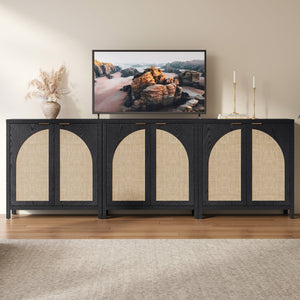 Savanna Black Buffet Cabinet, Set of 3