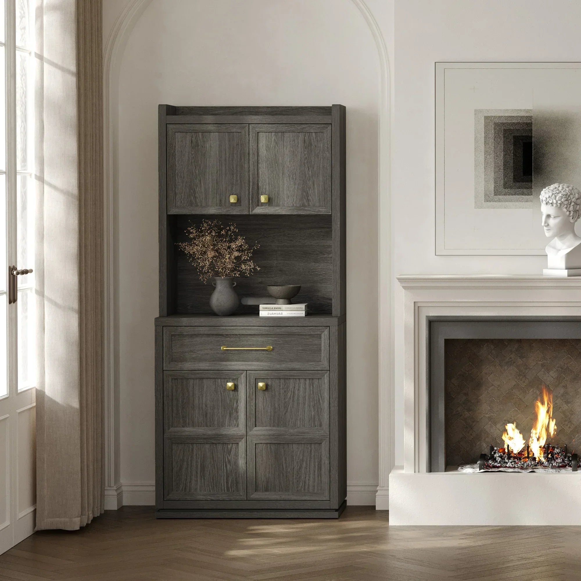 Helio Black Pantry Cabinet