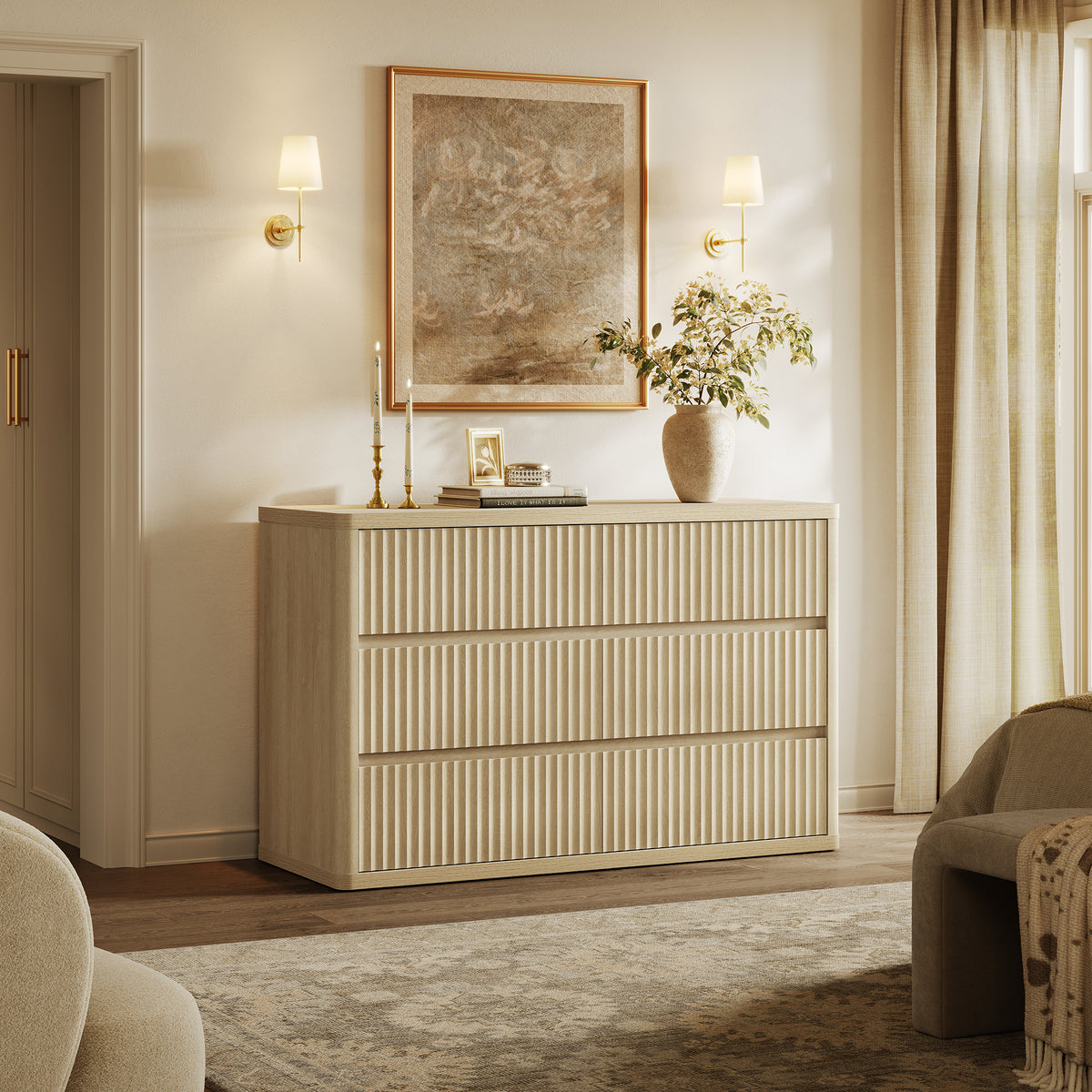 Cas 6 Drawers Dresser and 2 Drawers Nightstands Set