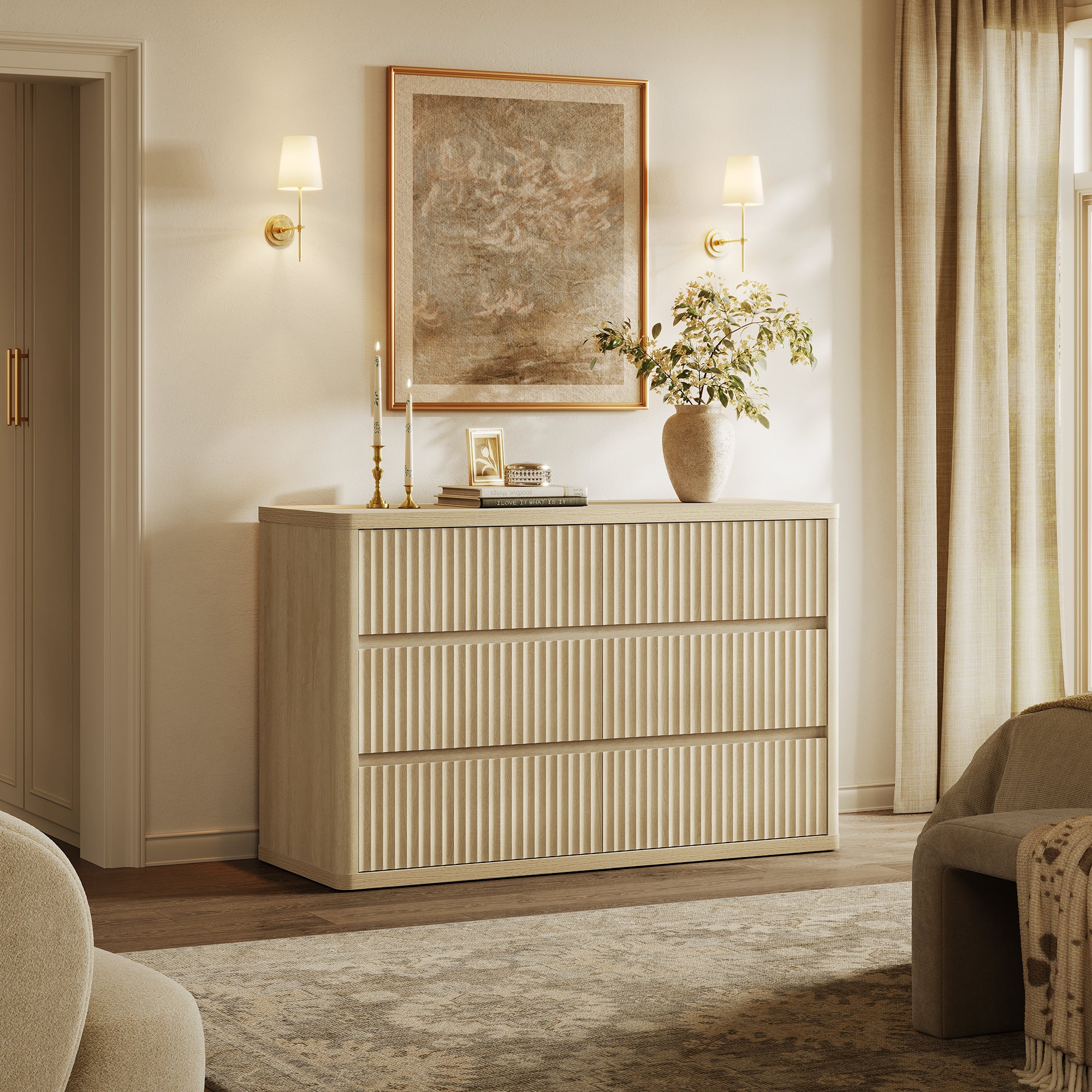 Cas 6 Drawers Dresser and 2 Drawers Nightstands Set